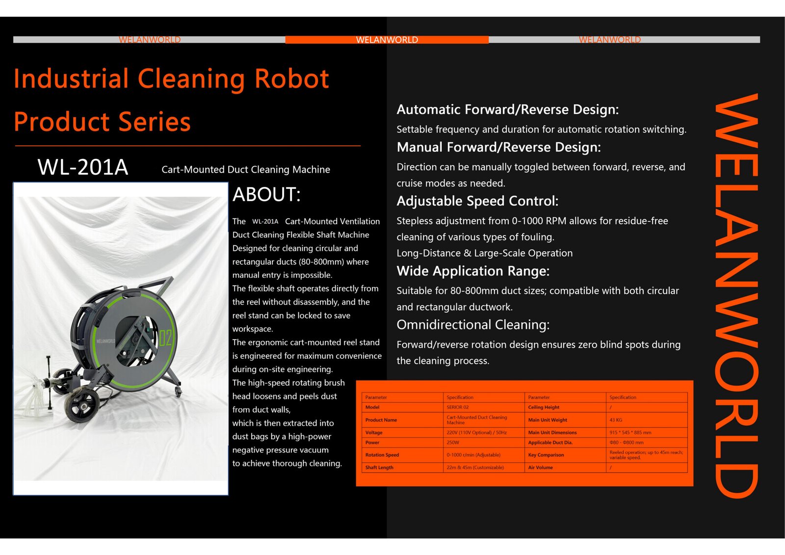 Rotary Brush Duct Cleaning Equipment Clean Circular and Rectangular Ducts Cleaning Machine - Image 6
