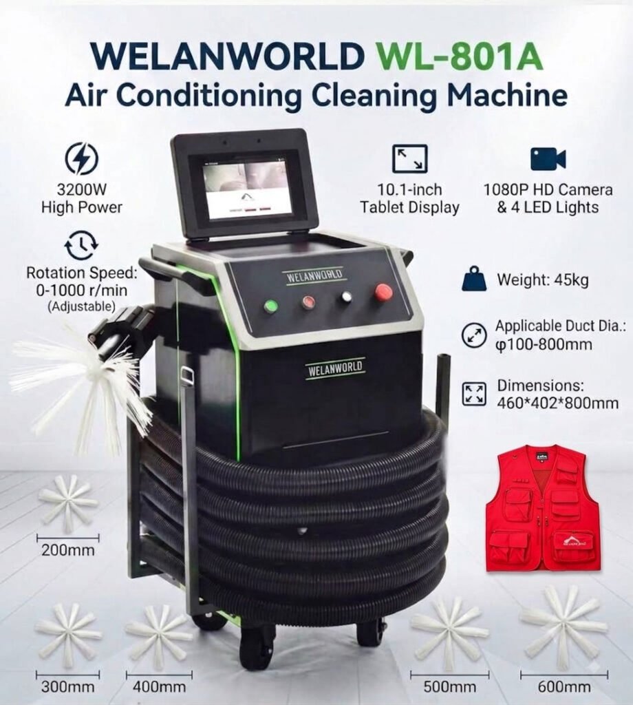 HVAC air Duct Cleaning Machine Rotary Brush with Camera