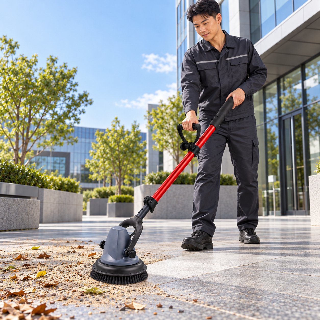 Cordless Telescopic Motor Scrubber 7.5 Inch Electric Floor Cleaning Brush Power Scrubber for Patio Tile Concrete Pool Deck - Image 4