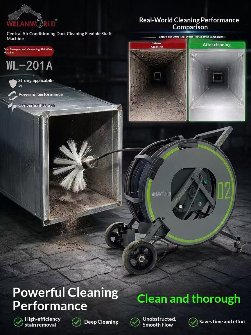 Rotary Brush Duct Cleaning Equipment Clean Circular and Rectangular Ducts Cleaning Machine - Image 2