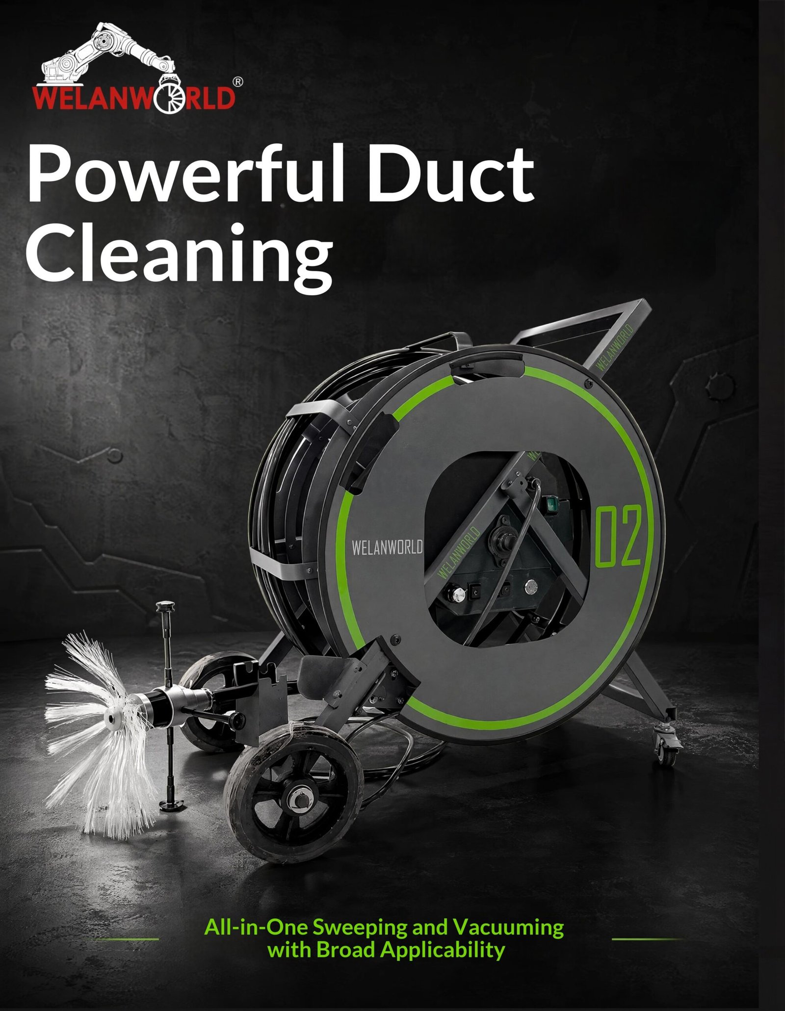 Rotary Brush Duct Cleaning Equipment Clean Circular and Rectangular Ducts Cleaning Machine - Image 8